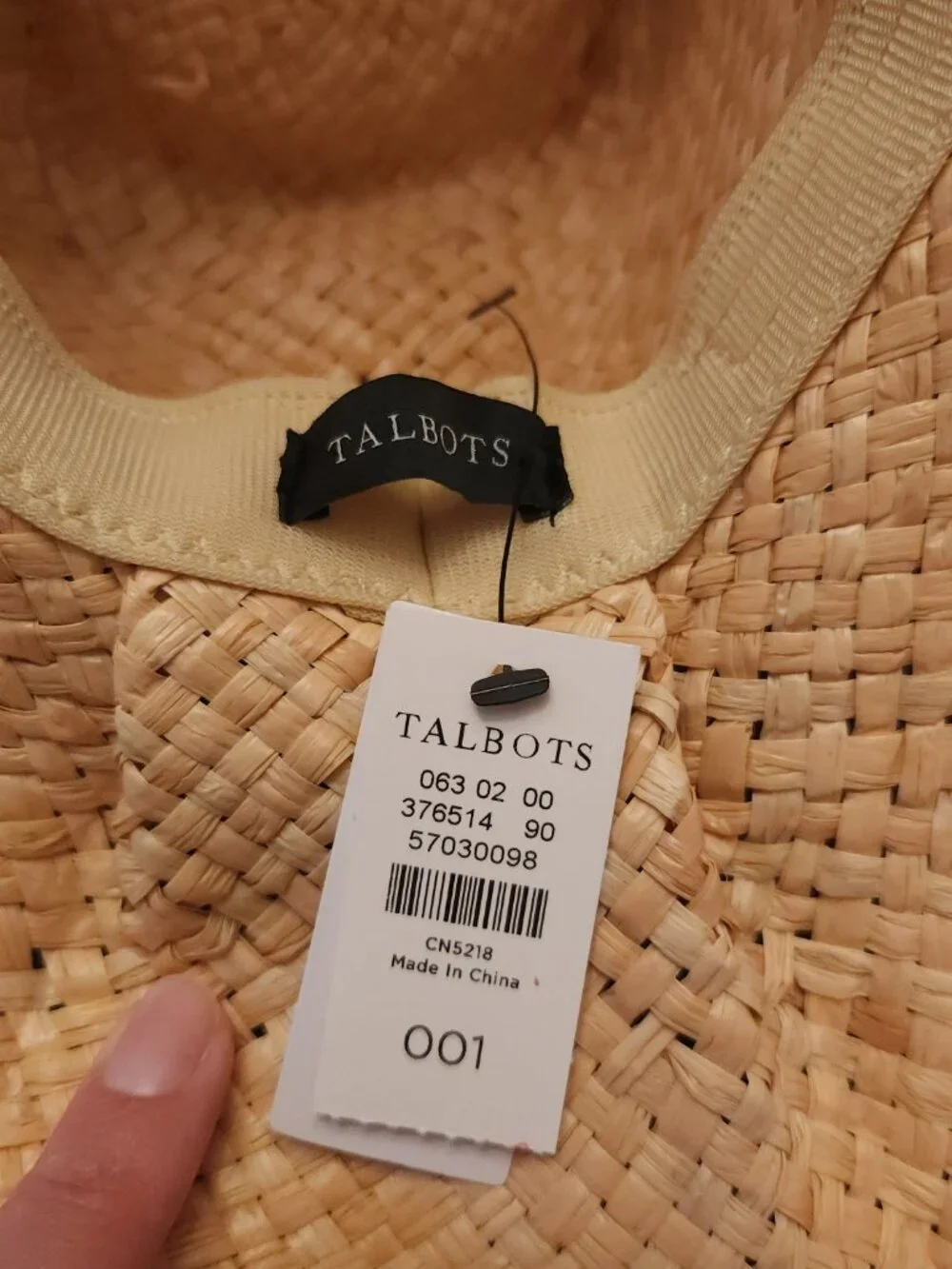 Talbots Adjustable Raffia Bow Sun Hat Cottagecore Coastal Summer Women's 0/S NWT